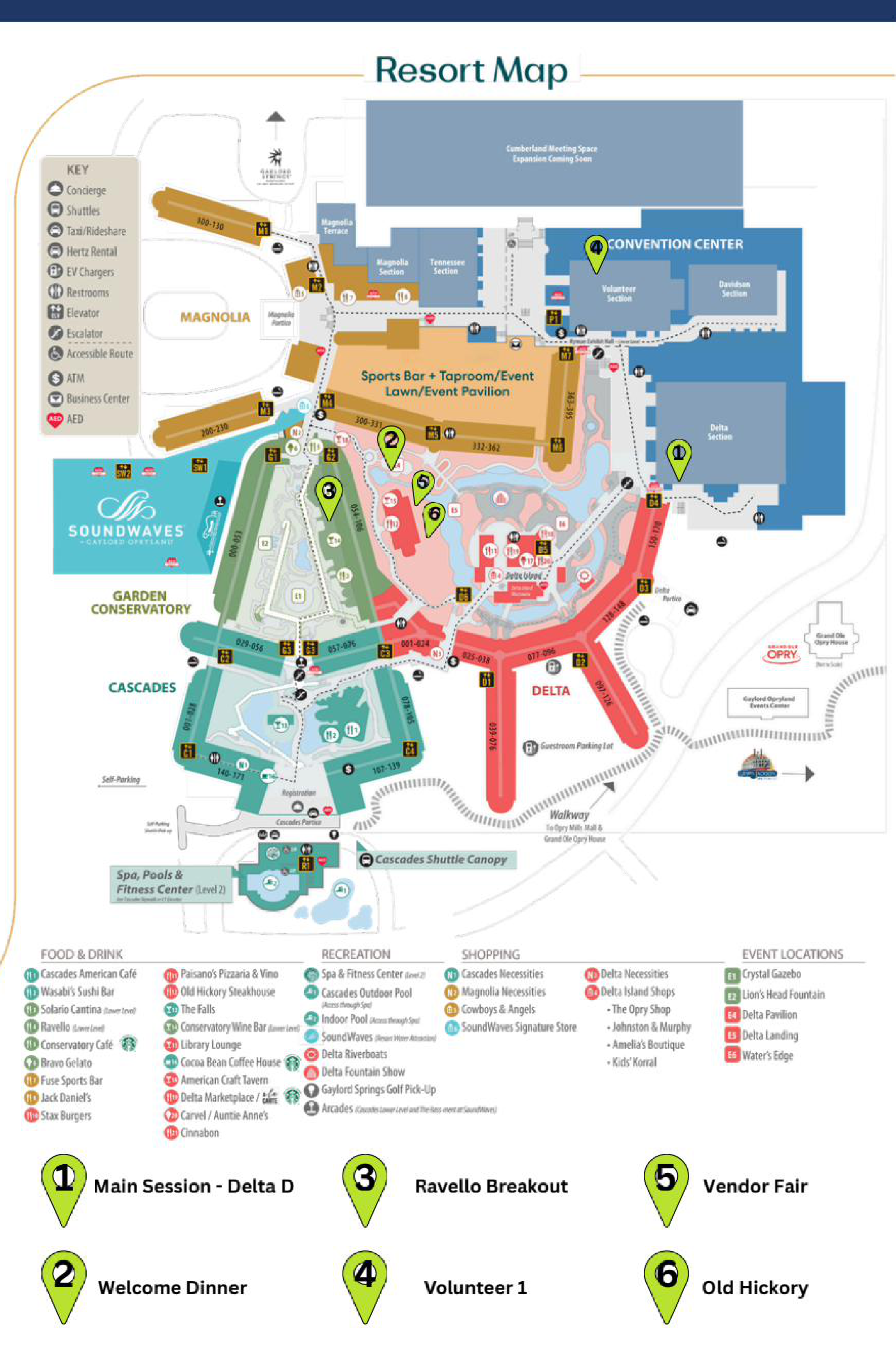 Gaylord Opryland Resort Map